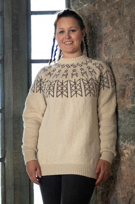 Viking - Skulds nett genser Verdande Naturhvit 2127-3B 