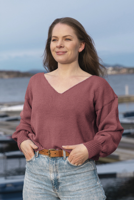 Amanda Genser Lys Bringebær (merino) 