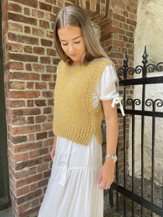 DSA - Kalsitt Vest CHUNKY Gullgul Melert 101-04