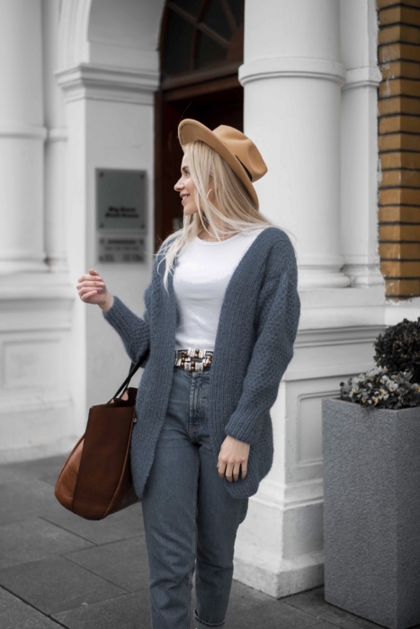 Strikkemekka - Trine Jakke Jeansblå 