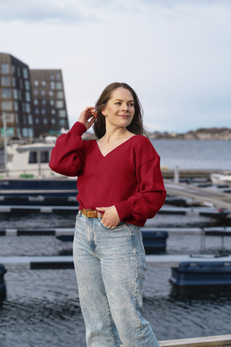 Amanda Genser Dyp Rød (Merino)