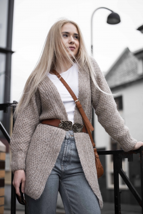 Strikkemekka - Trine Jakke Beige