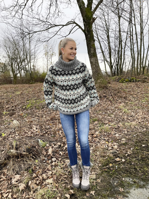 Gjestal - Drifa Genser Lys Grå & Lys Blå 294-14J