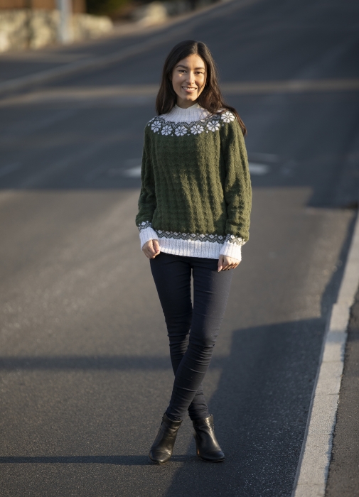 Viking - Lydia Alpaca Fine Genser (Mørk Grønn)