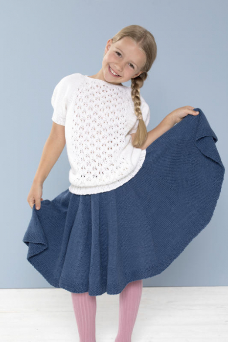DALE - Svingomskjørt Mørk Denim 4050-27